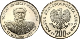 Coins Poland People Republic (PRL)
POLSKA / POLAND/ POLEN / POLOGNE / POLSKO

PRL. 200 zlotych 1983 Jan III Sobieski 

Menniczy egzemplarz. Monet...