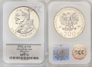 Coins Poland People Republic (PRL)
POLSKA / POLAND/ POLEN / POLOGNE / POLSKO

PRL. 200 zlotych 1986 Pope John Paul III stempel zwykły, GCN MS70 - R...