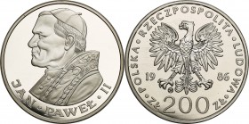 Coins Poland People Republic (PRL)
POLSKA / POLAND/ POLEN / POLOGNE / POLSKO

PRL. 200 zlotych 1986 John Paul II PROOF - RARE, nakład 75 pieces 
...