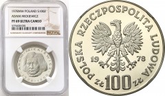 Coins Poland People Republic (PRL)
POLSKA / POLAND/ POLEN / POLOGNE / POLSKO

PRL. 100 zlotych 1978 Mickiewicz NGC PF69 ULTRA CAMEO (2 MAX) 

Dru...
