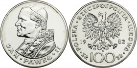 Coins Poland People Republic (PRL)
POLSKA / POLAND/ POLEN / POLOGNE / POLSKO

PRL. 100 zlotych 1982 John Paul II stempel zwykły - RARE 

Piękny e...