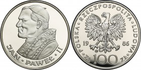 Coins Poland People Republic (PRL)
POLSKA / POLAND/ POLEN / POLOGNE / POLSKO

PRL. 100 zlotych 1986 John Paul II, PROOF – RARE 

Bardzo rzadka mo...
