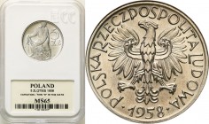 Coins Poland People Republic (PRL)
POLSKA / POLAND/ POLEN / POLOGNE / POLSKO

PRL. 5 zlotych 1958 Rybak, aluminum (wąska cyfra 8) GCN MS65 - RARE ...