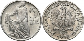 Coins Poland People Republic (PRL)
POLSKA / POLAND/ POLEN / POLOGNE / POLSKO

PRL. 5 zlotych 1958 Rybak, aluminum (wąska cyfra 8) - RARE 

Wyśmie...
