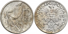 Coins Poland People Republic (PRL)
POLSKA / POLAND/ POLEN / POLOGNE / POLSKO

PRL. 5 zlotych 1958 Rybak, aluminum (wąska cyfra 8) - RARE 

Warian...