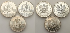 Polish collector coins after 1990
POLSKA / POLAND / POLEN / POLOGNE / POLSKO

III RP. 100 000 zł 1990 Solidarność typ A, set 3 pieces 

Litery ZŁ...