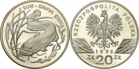 Polish collector coins after 1990
POLSKA / POLAND / POLEN / POLOGNE / POLSKO

III RP. 20 zlotych 1995 Sum 

Delikatny nalot spowodowany nieszczel...