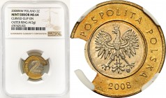 Mint Errors of PRL and III RP
POLSKA / POLAND / POLEN / MINT ERROR / DESTRUKT

III RP. 2 zlote 2008 NGC MINT ERROR MS64 - rozlany rdzeń i ubytek pi...