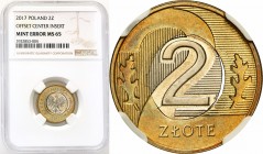 Mint Errors of PRL and III RP
POLSKA / POLAND / POLEN / MINT ERROR / DESTRUKT

III RP. 2 zlote 2017 NGC MINT ERROR MS65 - rozlany rdzeń i prześwit ...