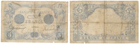 World Banknotes
POLSKA / POLAND / POLEN / PAPER MONEY / BANKNOTE

France. 5 francs 1909-1912 

Liczne złamania, pośrodku mały prześwit.Pick# 70
...