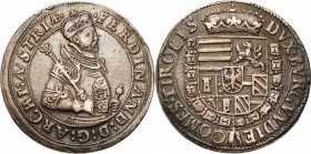 Austria
WORLD COINS

Austria. Ferdinand (1564-1595). 2 Taler (Thaler) (doppeltaler) ND, Hall - RZADKI 

Aw.: Półpostać księcia w prawo, legenda o...