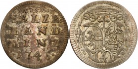 Austria
WORLD COINS

Austria, Salzburg. Jakob Ernst von Liechtenstein (1745-1747). 4 krajcary (Batzen) 1745 

Dużo połysku i świeżości. Patyna.Zö...