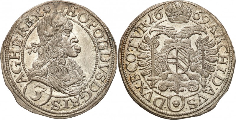 Austria
WORLD COINS

Austria, Leopold I (1657-1705), 3 krajcary 1669, Vienna ...