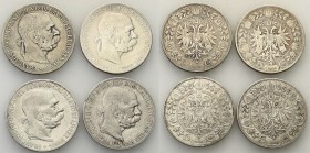 Austria
WORLD COINS

Austria, Franciszek Joseph I. 5 Corona / Koron 1900, Vienna, set 4 coins 

Obiegowe egzemplarze.Herinek 769

Details: 4 x ...