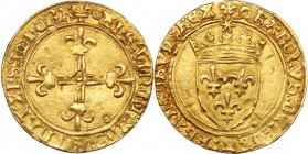 France
WORLD COINS

France. Charles VIII. c d'or (1494) 

Aw.: Pod koroną tarcza herbowa Francji, napis wokołoRw.: Krzyż kwiatowy, napis wokołoŁa...