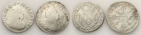 France
WORLD COINS

France, Louis XIV (1643-1715) 1/2 ecu 1694 X, Amiens, 1705, Lyon, set 2 coins 

Wytarcia. Monety ze śladami długiego obiegu.&...