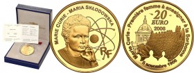France
WORLD COINS

France. 20 Euro 2006 Maria Skodowska-Curie 

Wyśmienicie zachowana moneta wybita stemplem lustrzanym.&nbsp;W zestawie orygina...