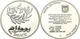 Israel
WORLD COINS

Izrael. 2 sheqalim 1995 

Menniczy egzemplarz.

Details: 28,80 g Ag .925 
Condition: L (Proof)