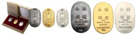 Japan
WORLD COINS

Japan, Osaka. set of 3 medals Expo 1970, GOLD, PLATINUM, SILVER 

Medale w oryginalnym, drewnianym pudełku.Specyfikacja: - 9,2...