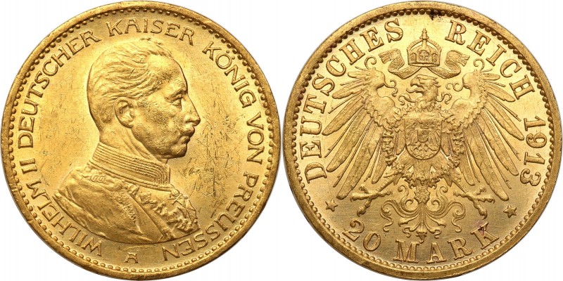 Germany
WORLD COINS

Germany, Prussia. William II. 20 marks 1913 A, Berlin 
...