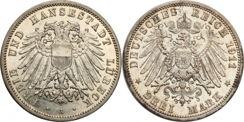 Germany
WORLD COINS

Germany, Lubeck. 3 brands 1911 A, Berlin - RARE 

Rzad...