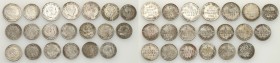 Germany
WORLD COINS

Germany, Prussia. 1 to 2 1/2 silbergroschen, 1/12 Taler (Thaler) a 1821-1858, set 20 coins 

Różne roczniki, monety w różnym...