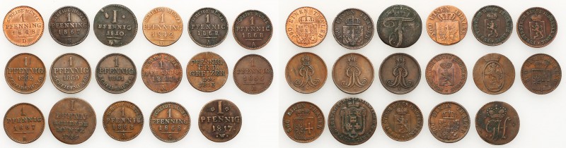 Germany
WORLD COINS

Germany. 1 pfennig 1786 - 1868, set 17 coins 

Monety ...