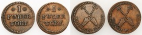 Germany
WORLD COINS

Germany, Harz. 1 Fuder Peat, set 2 coins 

Patyna. Przyzwoicie zachowane egzemplarze.Neum. 8546.

Details: Cu 
Condition:...