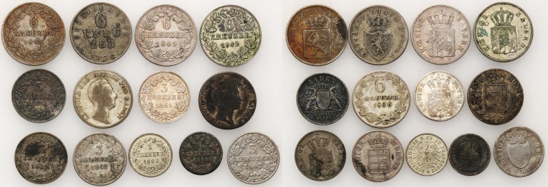 Germany
WORLD COINS

Germany. 1, 3, 5, 6, kreuzer / krajcar 1836-1870, set 13...