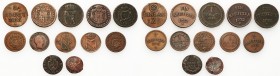Germany
WORLD COINS

Germany, Austria. 1/4 do 2 kreuzer / krajcar 1622-1847, set 12 coins 

Zróżnicowany, ciekawy zestaw. 

Details: Cu 
Condi...