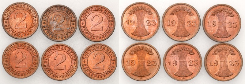 Germany
WORLD COINS

Germany, Weimar Republic. 2 Fenigi 1923, set 6 pieces 
...