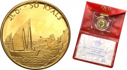Oman
WORLD COINS

Oman. 50 ryals 1971 Jamaica - Panama 

Moneta w oryginalnym etui z certyfikatem.Friedberg 4

Details: 3,91 g Au 
Condition: ...