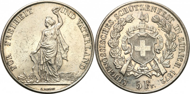 Switzerland
WORLD COINS

Switzerland. 5 francs 1872, Zrich Shooting Festival ...