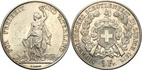 Switzerland
WORLD COINS

Switzerland. 5 francs 1872, Zrich Shooting Festival 

Rzadszy typ monety, nakład 10.000 sztuk.Ryski w polu.HMZ-1343i

...