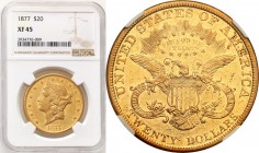 USA (United States of America)
WORLD COINS

USA. 20 dolarów 1877 Filadelfia NGC XF45 

Pierwszy rocznik z motto oraz pełną nazwą nominału.Moneta ...