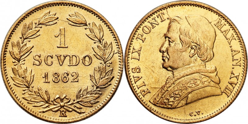 Vatican
WORLD COINS

Vatican. Pius IX (1846-1878). 1 scudo 1862, Rome 

Bar...