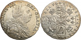 Great Britain
WORLD COINS

Great Britain, George III (17601820). Shilling 1787, London 

Odmiana bez serduszek w czteropolowej tarczy.Menniczej ś...
