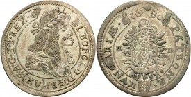 Hungary
WORLD COINS

Hungary, Leopold I. 15 kreuzer / krajcar 1680 KB, Kremnica 

Delikatna patyna. Naturalne wygięcie krążka. Ładnie zachowana m...