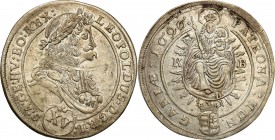 Hungary
WORLD COINS

Węgry, Leopold I (1658-1705). 15 krajcarów 1696 KB, Kremnica 

Rysa na awersie, poza tym moneta ładnie zachowana.Herinek 105...