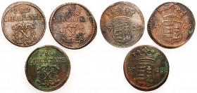 Hungary
WORLD COINS

Hungary, Francis II of Rakoczy (1703-1711). 10th century 1705 

Zestaw zawiera 3 monety.Patyna. Huszár 1537

Details: Cu ...
