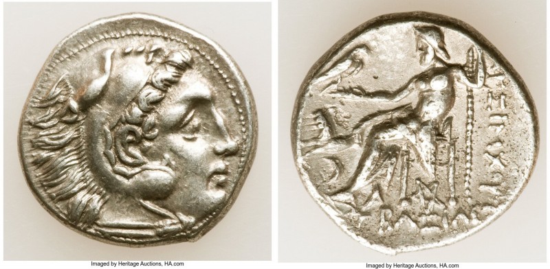 THRACIAN KINGDOM. Lysimachus (305-281 BC). AR drachm (18mm, 4.44 gm, 1h). Choice...