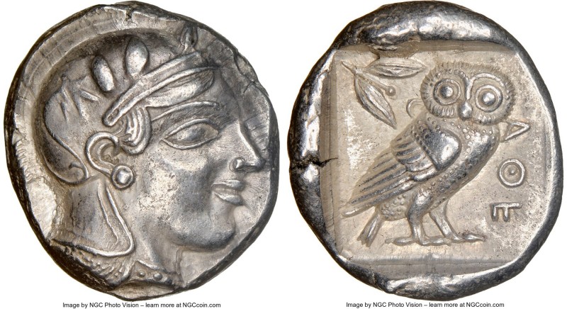 ATTICA. Athens. Ca. 455-440 BC. AR tetradrachm (24mm, 17.19 gm, 1h). NGC Choice ...