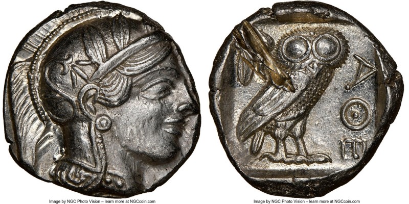 ATTICA. Athens. Ca. 440-404 BC. AR tetradrachm (24mm, 17.21 gm, 9h). NGC Choice ...