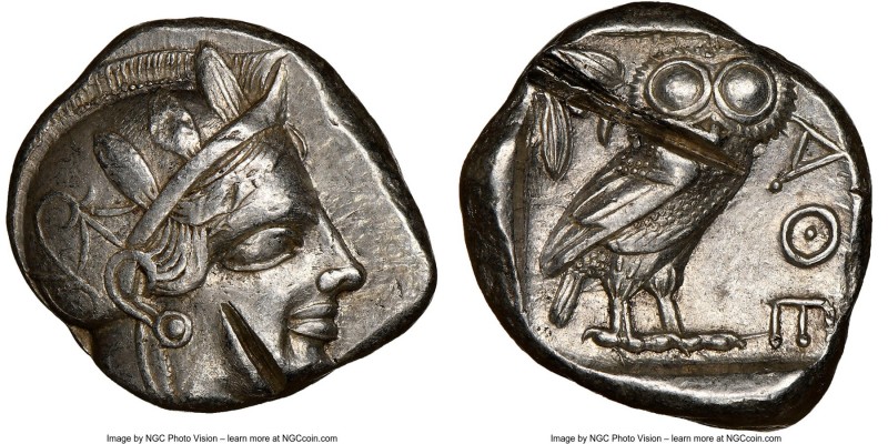 ATTICA. Athens. Ca. 440-404 BC. AR tetradrachm (25mm, 17.16 gm, 6h). NGC Choice ...
