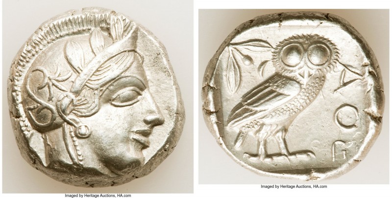 ATTICA. Athens. Ca. 440-404 BC. AR tetradrachm (24mm, 17.15 gm, 3h). XF. Mid-mas...