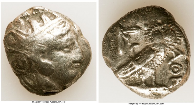 ATTICA. Athens. Ca. 393-294 BC. AR tetradrachm (24mm, 18.41 gm, 7h). About Fine....