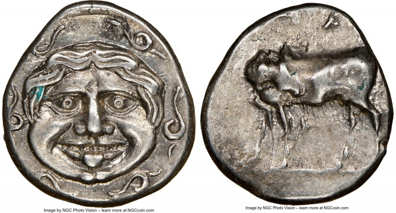MYSIA. Parium. Ca. 4th century BC. AR hemidrachm (14mm, 11h). NGC AU. Head of Go...
