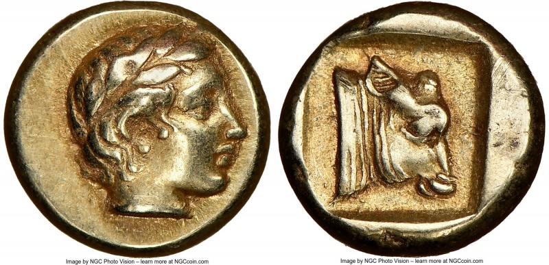 LESBOS. Mytilene. Ca. 454-427 BC. EL sixth stater or hecte (11mmm, 2.54 gm, 6h)....