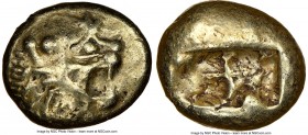 LYDIAN KINGDOM. Alyattes or Walwet (ca. 610-546 BC). EL third-stater or trite (13mm, 4.69 gm). NGC Choice VF 5/5 - 3/5. Uninscribed, Lydo-Milesian sta...