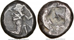 ACHAEMENID PERSIA. Darius I-Xerxes II (ca. 485-480 BC). AR siglos (14mm). NGC Choice VF. Persian king or hero, wearing cidaris and candys, drapery ang...